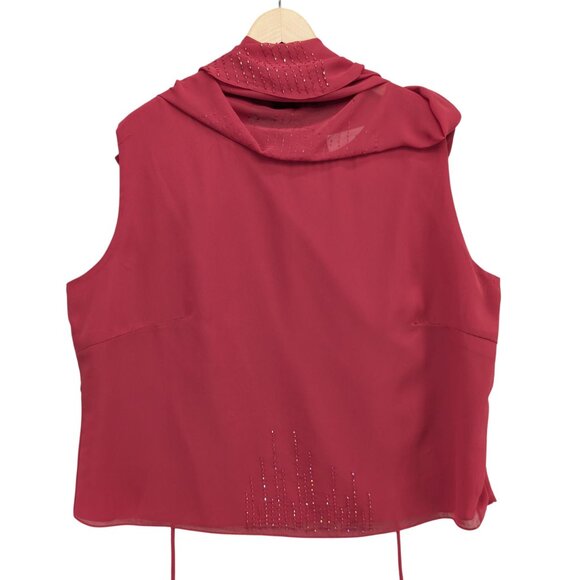 Alfred Angelo Chiffon 2 Pc Formal Outfit Red Evening Overlay Top Skirt Size 2X - Picture 5 of 14